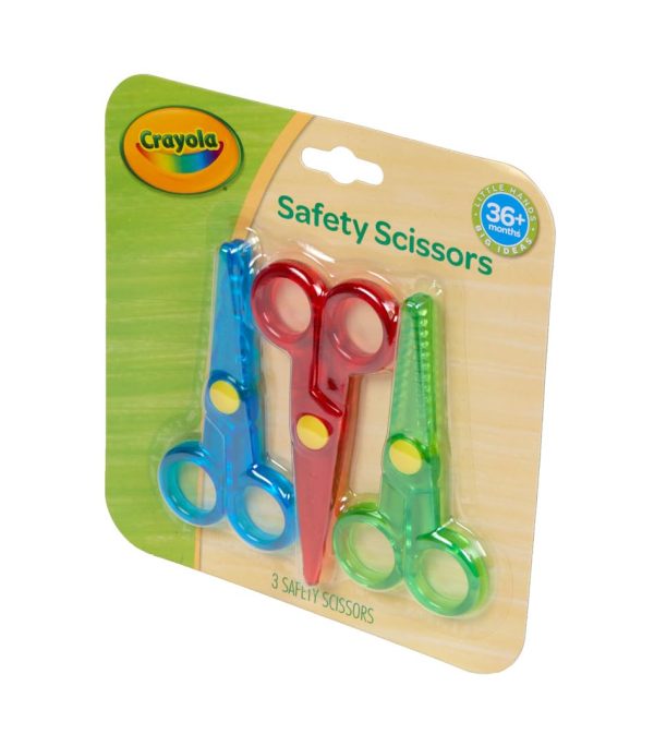 Crayola Toddler Safety Scissors (3pk), Blunt Tip Training Scissors for Preschool Learning Activities, Right & Left Handed, Toddler Back to School Essentials