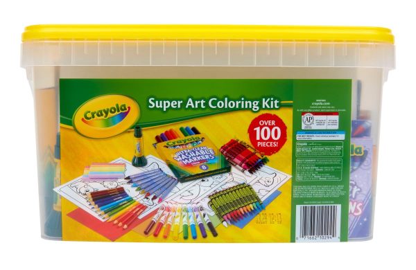 Crayola Super Art Coloring Kit (100+ Pcs), Arts & Crafts Set for Kids, Coloring Supplies, Arts & Crafts Set, Gifts for Kids [Amazon Exclusive]