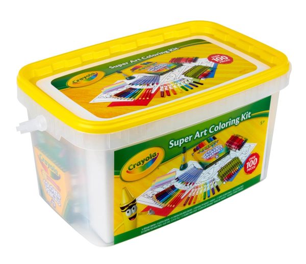 Crayola Super Art Coloring Kit (100+ Pcs), Arts & Crafts Set for Kids, Coloring Supplies, Arts & Crafts Set, Gifts for Kids [Amazon Exclusive]