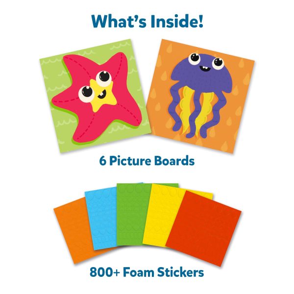 Skillmatics Foam Sticker Art Activity - Under The Ocean, Mess-Free Fun for Kids, 800+ 3D Foam Stickers, DIY Felt Craft Kits, Gifts for Girls & Boys Ages 3, 4, 5, 6, 7
