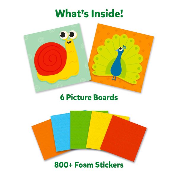 Skillmatics Foam Sticker Art Activity - Animals, Mess-Free Fun for Kids, 800+ 3D Foam Stickers, DIY Felt Craft Kits, Gifts for Boys & Girls Ages 3, 4, 5, 6, 7