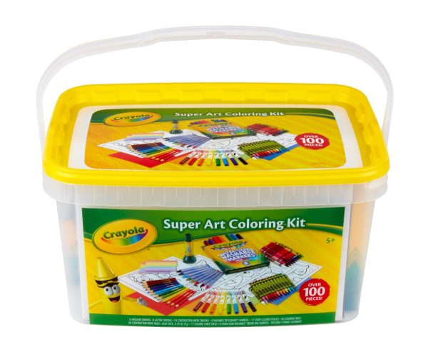 Crayola Super Art Coloring Kit (100+ Pcs), Arts & Crafts Set for Kids, Coloring Supplies, Arts & Crafts Set, Gifts for Kids [Amazon Exclusive]