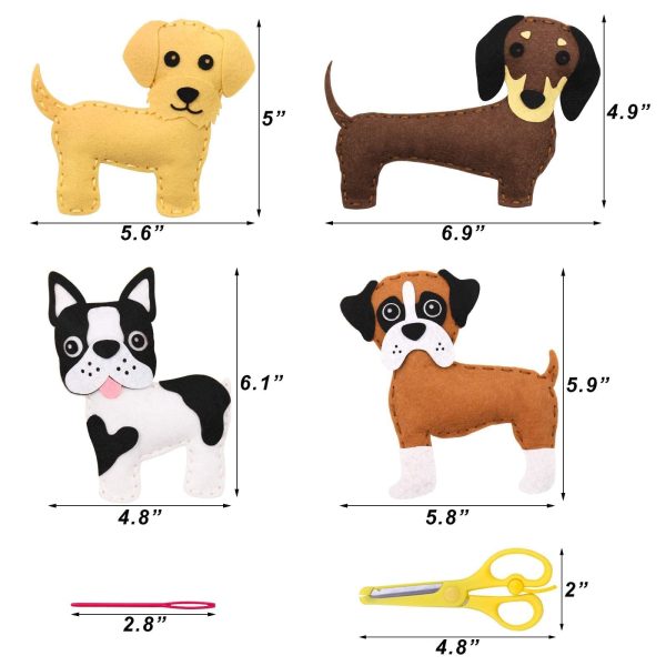 CiyvoLyeen Puppy Craft Kit Kids DIY Crafting and Sewing Set Dog Stuffed Animal Felt Plushie for Girls and Boys Educational Beginners Sewing Set Sewing Kits for Kids Age 8 9 10 11 12