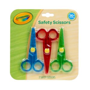 Crayola Toddler Safety Scissors (3pk), Blunt Tip Training Scissors for Preschool Learning Activities, Right & Left Handed, Toddler Back to School Essentials