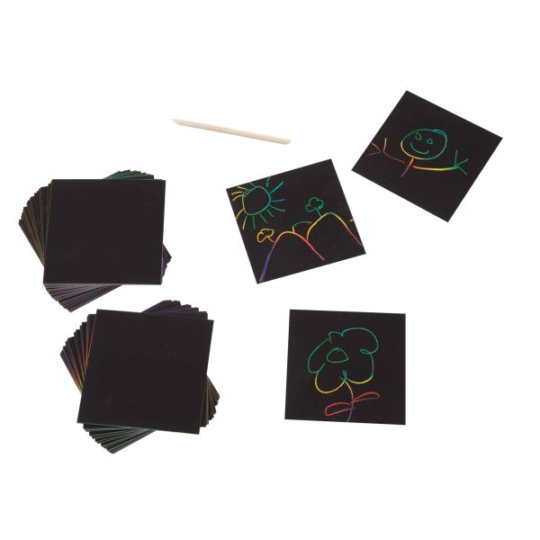 Melissa & Doug Scratch Art Rainbow Mini Notes (125) with Wooden Stylus - FSC Certified