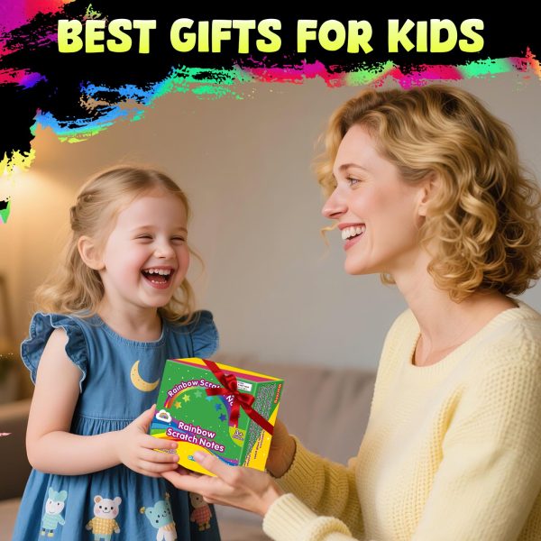 ZMLM Rainbow Scratch Paper Art Crafts Mini Notes Kids Gifts 4 5 6 7 8 9 10 Years Old Girls Boys Students Teens Classroom Prizes School Supplies Birthday Party Travel Toy Activity