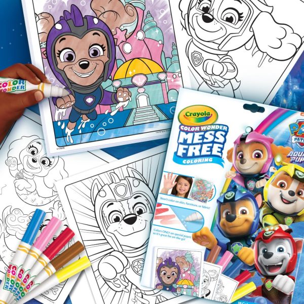 Crayola PAW Patrol Aqua Pups Color Wonder Coloring Set, Mess Free Coloring Pages for Toddlers, Travel Activity, PAW Patrol Toys & Gifts