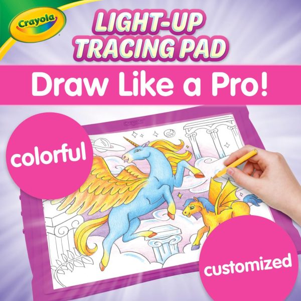 Crayola Light Up Tracing Pad - Pink, Writing & Drawing Art Kit for Kids, Kids Toys & Games, Tracing Light Box, Sketching Gifts for Girls & Boys, 6+ [Amazon Exclusive]