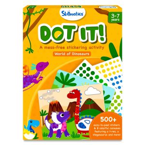 Skillmatics Dot It Sticker Art - Dinosaurs, Mess-Free Fun for Kids, 500+ Stickers, Craft Kits, DIY Scrapbooking Activity, Travel Toys, Gifts for Boys & Girls Ages 3, 4, 5, 6, 7