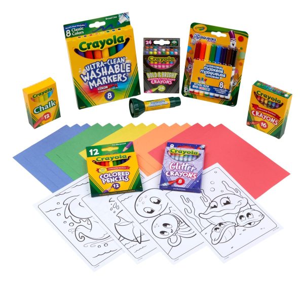 Crayola Super Art Coloring Kit (100+ Pcs), Arts & Crafts Set for Kids, Coloring Supplies, Arts & Crafts Set, Gifts for Kids [Amazon Exclusive]