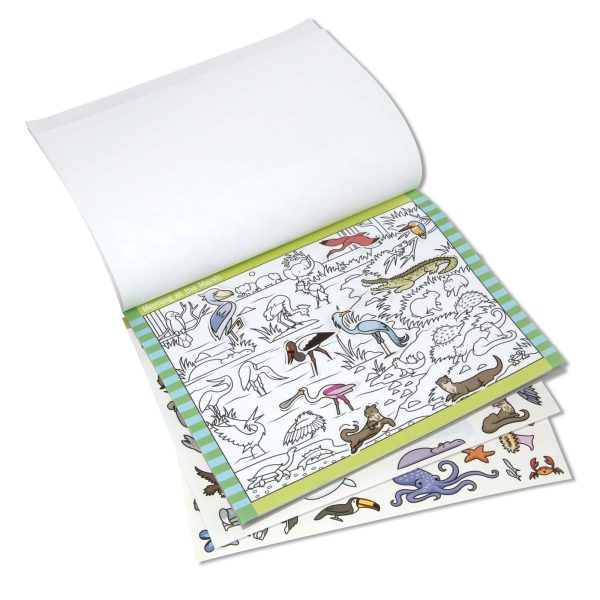 Melissa & Doug Seek and Find Sticker Pad, Animals (400+ Stickers, 14 Scenes to Color) Search and Find Sticker Pads, Arts and Crafts Activity for Kids Ages 4+ - FSC-Certified