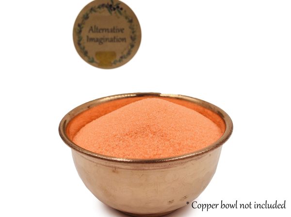 Orange Sand - Fine Sand for Zen Garden, Resin Incense Burner, Smudge Bowl, Ritual Incense, Cast Iron Cauldron, Unity Ceremony, Sensory Bin Table, Mandalas, Crafts by Alternative Imagination (1 Pound)