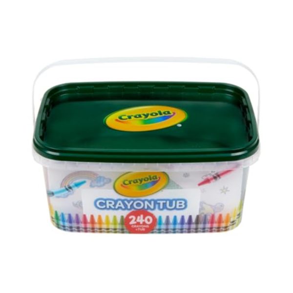 Crayola Crayon Tub (240ct), Bulk Crayon Set for Toddlers, Kindergarten Classroom Must Haves for Teachers, Back to School Art Supplies, 3+ [Amazon Exclusive]