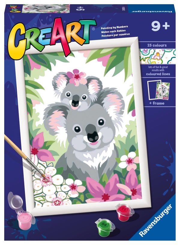 Ravensburger CreArt Koala Cuties - Paint by Numbers Kit for Kids | Easy Art Craft | Home Décor Option | Suitable for Ages 9 and Above