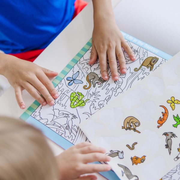 Melissa & Doug Seek and Find Sticker Pad, Animals (400+ Stickers, 14 Scenes to Color) Search and Find Sticker Pads, Arts and Crafts Activity for Kids Ages 4+ - FSC-Certified