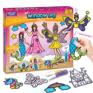Imagimake Window Art Princess | Suncatcher Kit | Arts and Crafts for Kids Ages 8-12 | Girls Toys Age 6-8 | Unicorn Gifts for Girls Age 6-8 | 5 Year Old Girl Gift | 8 Year Old Girl Birthday Gift