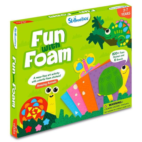 Skillmatics Foam Sticker Art Activity - Animals, Mess-Free Fun for Kids, 800+ 3D Foam Stickers, DIY Felt Craft Kits, Gifts for Boys & Girls Ages 3, 4, 5, 6, 7
