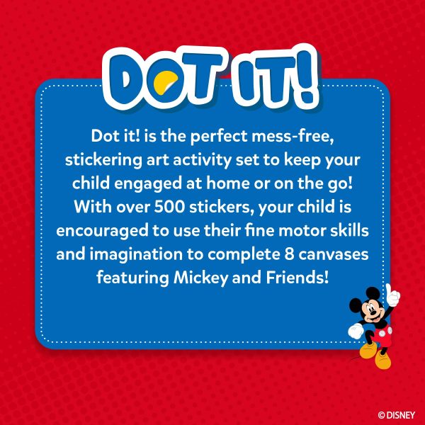 Skillmatics Dot It Sticker Art - Disney Mickey & Friends, Mess-Free Fun for Kids, 500+ Stickers, Craft Kits, DIY Scrapbooking Activity, Travel Toys, Gifts for Boys & Girls Ages 3, 4, 5, 6, 7