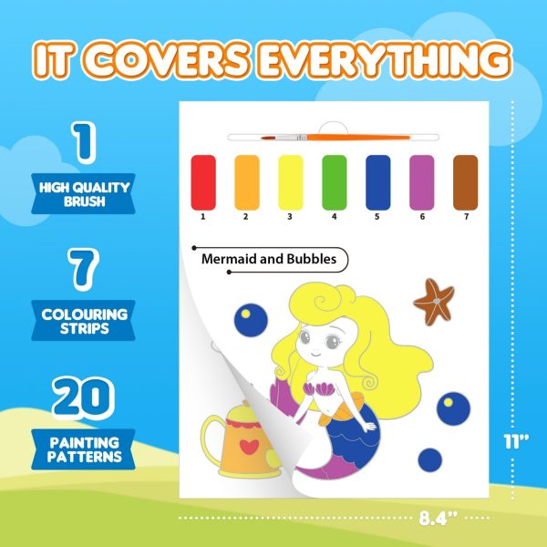 YPLUS Paint with Water Books for Toddlers, Art Craft Toys Watercolor Painting Paper for Kids Gift for Drawing with Brush - Animals