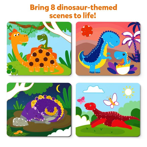 Skillmatics Dot It Sticker Art - Dinosaurs, Mess-Free Fun for Kids, 500+ Stickers, Craft Kits, DIY Scrapbooking Activity, Travel Toys, Gifts for Boys & Girls Ages 3, 4, 5, 6, 7