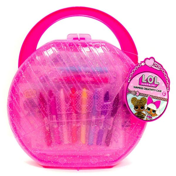 L.O.L. Surprise! Creativity Case by Horizon Group USA,Create, Play & Store,DIY Activity Case Including Paper Dolls,Coloring Pages,Makers,Crayons,Glitter Glue,Scratch Art,Stickers & More.Hot Pink
