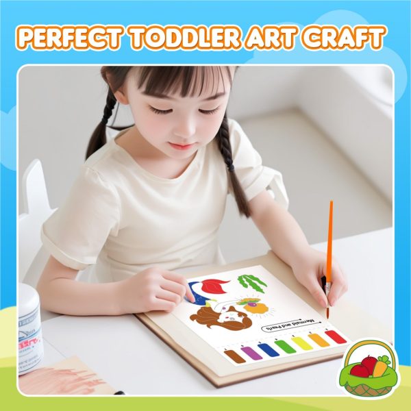 YPLUS Paint with Water Books for Toddlers, Art Craft Toys Watercolor Painting Paper for Kids Gift for Drawing with Brush - Animals