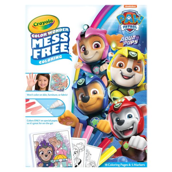 Crayola PAW Patrol Aqua Pups Color Wonder Coloring Set, Mess Free Coloring Pages for Toddlers, Travel Activity, PAW Patrol Toys & Gifts