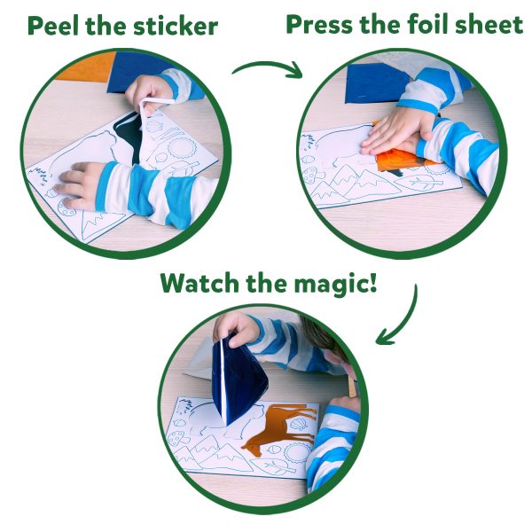 Skillmatics Foil Fun - Animals, No Mess Art for Kids, Travel Toys, Craft Kits, DIY Creative Activity, Gifts for Boys & Girls Ages 4, 5, 6, 7, 8, 9