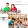 KAZOKU 3D Coloring Puzzle Set, Arts and Crafts for Girls&Boys Ages 6-12 Toys 4 Animals Puzzles with 12 Coloring Pens Supplies Fun Painting Kit Kids Age 8 9 10 11 12 Birthday Children's Day Gift