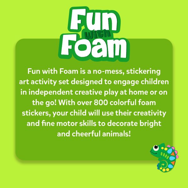 Skillmatics Foam Sticker Art Activity - Animals, Mess-Free Fun for Kids, 800+ 3D Foam Stickers, DIY Felt Craft Kits, Gifts for Boys & Girls Ages 3, 4, 5, 6, 7