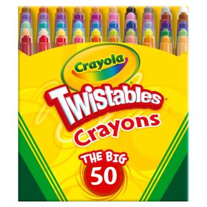 Crayola Mini Twistables Crayons for Kids (50ct), Cute School Supplies for Girls & Boys, Toddler Crayons for Coloring Books, Back to School Gifts for Kids