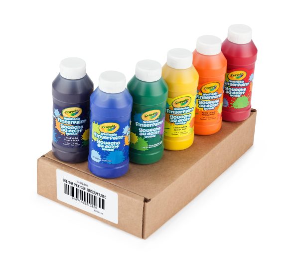 Crayola Washable Finger Paints (6ct), Toddler Paint Set, Nontoxic Finger Paint for Kids, Arts & Crafts Supplies for Toddlers, Teacher Classroom Must Have [Amazon Exclusive]