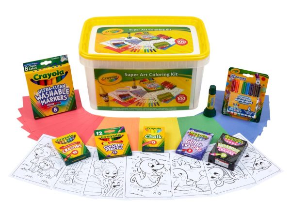 Crayola Super Art Coloring Kit (100+ Pcs), Arts & Crafts Set for Kids, Coloring Supplies, Arts & Crafts Set, Gifts for Kids [Amazon Exclusive]