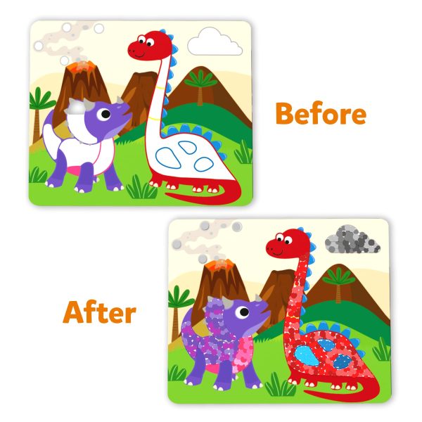 Skillmatics Dot It Sticker Art - Dinosaurs, Mess-Free Fun for Kids, 500+ Stickers, Craft Kits, DIY Scrapbooking Activity, Travel Toys, Gifts for Boys & Girls Ages 3, 4, 5, 6, 7