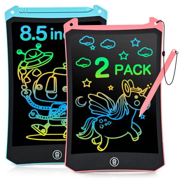 cimetech LCD Writing Tablet, 2 Pack Toddler Kids Toys, 8.5 Inch Drawing Pad, Arts and Crafts for Kids, Travel Essentials Airplane Toys Road Trip Activities, Birthday Gifts for Girls Boys Age 3-8