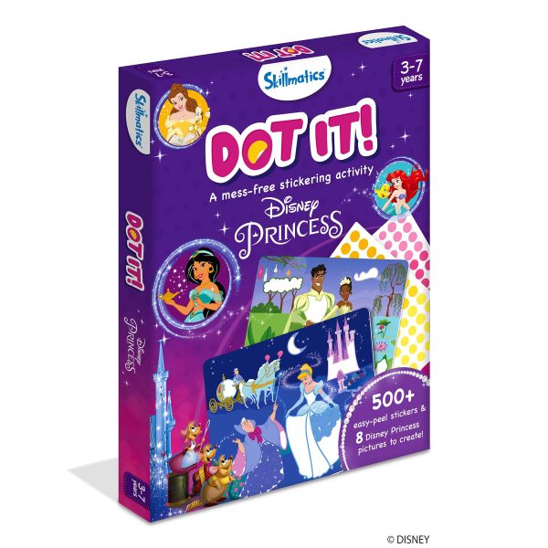 Skillmatics Dot It Sticker Art - Disney Princess, Mess-Free Fun for Kids, 500+ Stickers, Craft Kits, DIY Scrapbooking Activity, Travel Toys, Gifts for Girls & Boys Ages 3, 4, 5, 6, 7