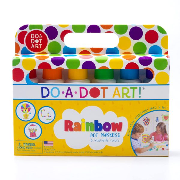 Do A Dot Art! Markers 6-Pack Rainbow Washable Paint Markers, The Original Dot Marker, Activity Craft Coloring Supplies for Kids and Toddlers, Made in the USA