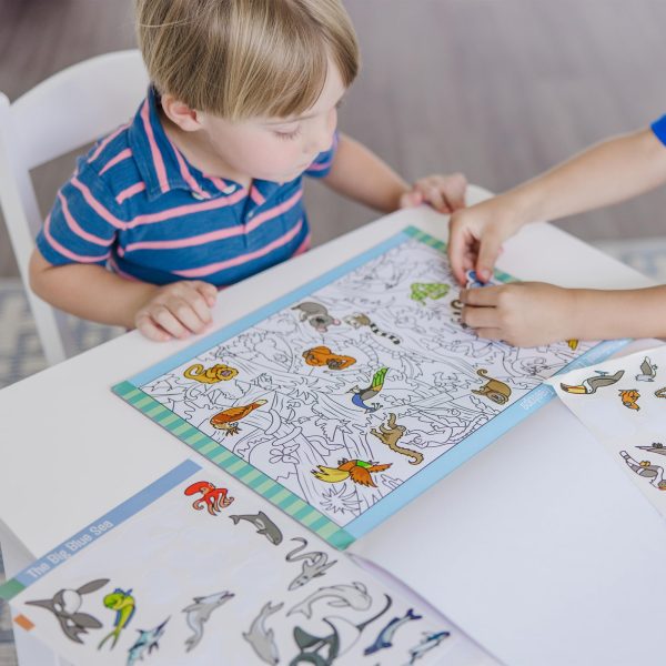 Melissa & Doug Seek and Find Sticker Pad, Animals (400+ Stickers, 14 Scenes to Color) Search and Find Sticker Pads, Arts and Crafts Activity for Kids Ages 4+ - FSC-Certified