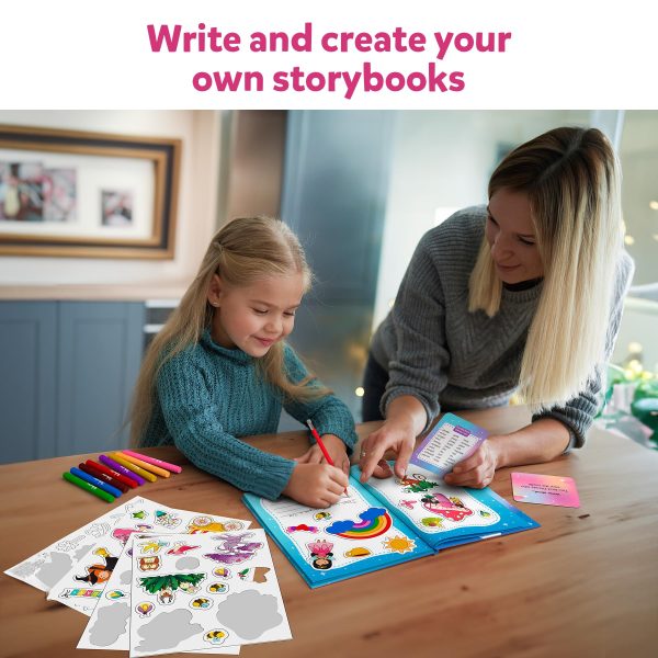 Skillmatics Storybook Art Kit - Create Fairytale Stories, DIY Craft & Writing Kit with 300+ Stickers, Scrapbooking & Journal Activity, Gifts for Kids Ages 5, 6, 7, 8, 9, 10
