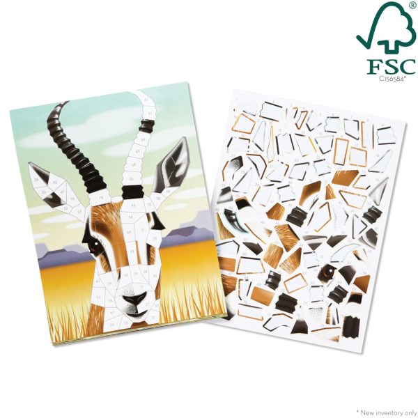 Melissa & Doug Mosaic Sticker Pad Safari Animals (12 Color Scenes to Complete with 850+ Stickers)