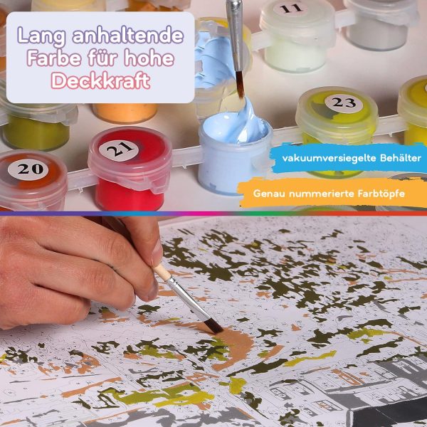 Ledgebay Paint by Numbers Kit for Adults: Beginner to Advanced Number Painting Kit - Fun DIY Arts & Crafts | Color by Numbers for Adults - Kits Include - (Mountain Paradise 16" x 20" Unframed)