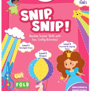 Skillmatics Scissor Skills Activity Book - Snip Snip, 25 Fun Cutting & Creative Activities for Preschoolers, 2 Child-Safe Scissors, Fine Motor Skills Craft Kit, Gifts for Kids Ages 3, 4, 5, 6, 7
