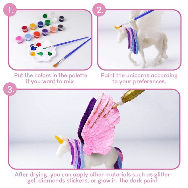 BONNYCO Unicorns Gifts for Girls Painting Kit with 18 Figurines Painting for Kids with Glow in The Dark | Girl Toys 3 4 5 6 7 8 9 10 Years Crafts Kids Gifts Birthday Christmas | Unicorn Toys Niñas
