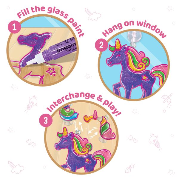 Imagimake Window Art Unicorn | Stained Glass Kit | Unicorn Girls Toys Age 6-8 | 6 Year Old Girl Birthday Gift | Art and Crafts for Girls 8-12 | DIY Suncatcher Kit for 5,6,7,8,9,10,11,12 Year Old Kids