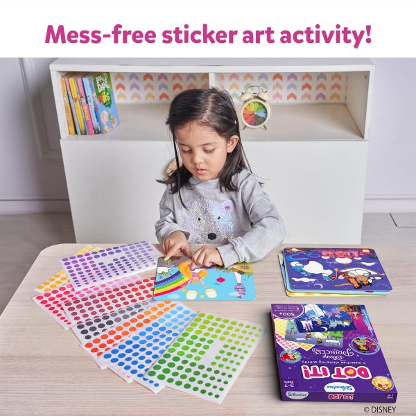 Skillmatics Dot It Sticker Art - Disney Princess, Mess-Free Fun for Kids, 500+ Stickers, Craft Kits, DIY Scrapbooking Activity, Travel Toys, Gifts for Girls & Boys Ages 3, 4, 5, 6, 7