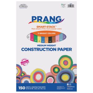 Prang (Formerly SunWorks) Smart-Stack Construction Paper, 11 Assorted Colors, 12" x 18", 150 Sheets