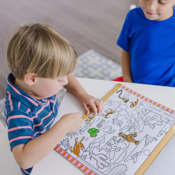 Melissa & Doug Seek and Find Sticker Pad, Animals (400+ Stickers, 14 Scenes to Color) Search and Find Sticker Pads, Arts and Crafts Activity for Kids Ages 4+ - FSC-Certified