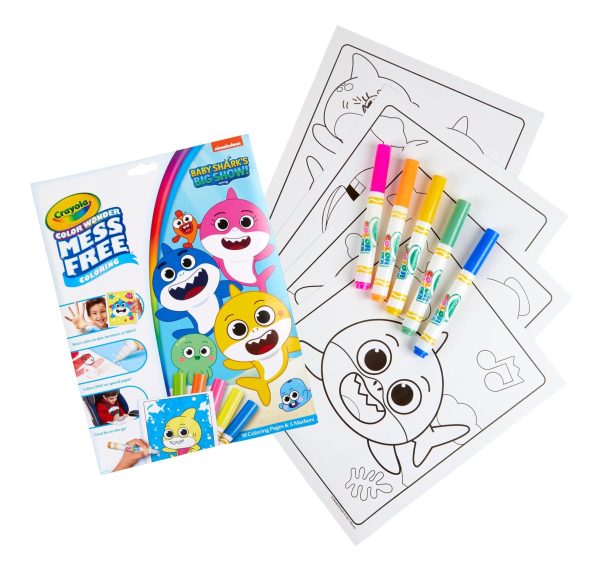 Crayola Baby Shark Color Wonder Pages, Mess Free Coloring for Toddlers, Coloring Activity, Travel Activities, Toddler Toys & Gifts, 3+