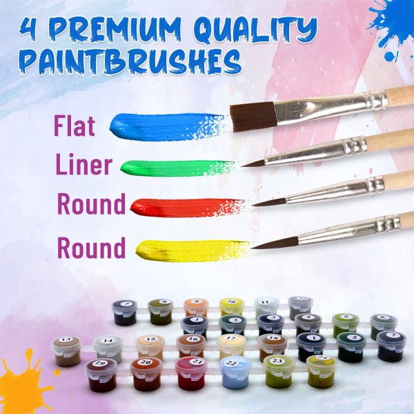 Ledgebay Paint by Numbers Kit for Adults: Beginner to Advanced Number Painting Kit - Fun DIY Arts & Crafts | Color by Numbers for Adults - Kits Include - (Mountain Paradise 16" x 20" Unframed)