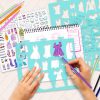 Fashion Angels Fashion Design Sketch Portfolio - Sketch Book for Beginners, Sketch Pad with Stencils and Stickers for Kids 6 and Up, Brown(Covers May Vary)
